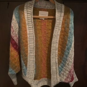Colorful wool cocoon sweater